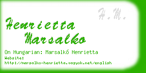 henrietta marsalko business card