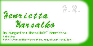 henrietta marsalko business card